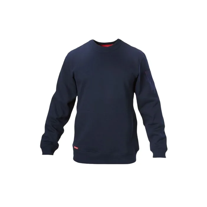 2-Pack Mens Hard Yakka Fleece Crew Jumper in Navy - Shop Now!