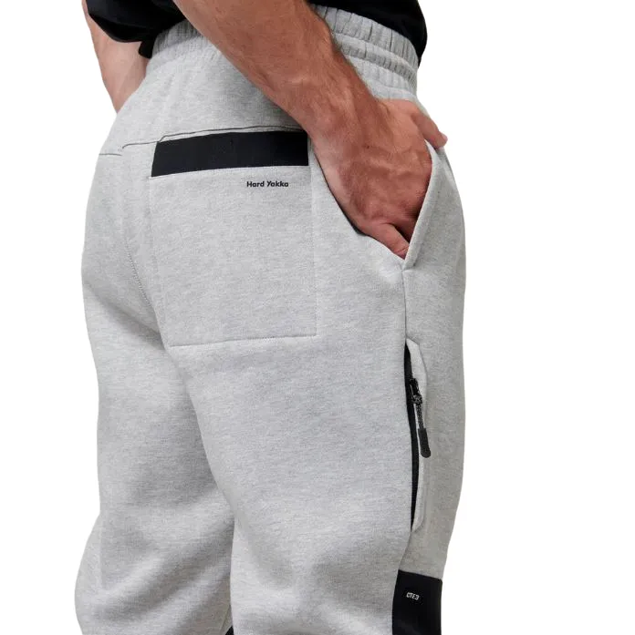 2 pack Men's Hard Yakka Xtreme Jogger Fleece Trackie Pant Grey