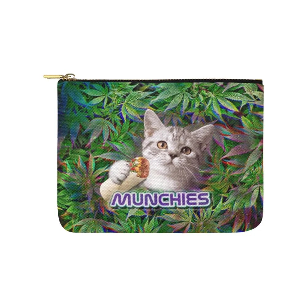 420 Munchies Cat Canvas 8''x 6'' Carry-All Zipper Pouch