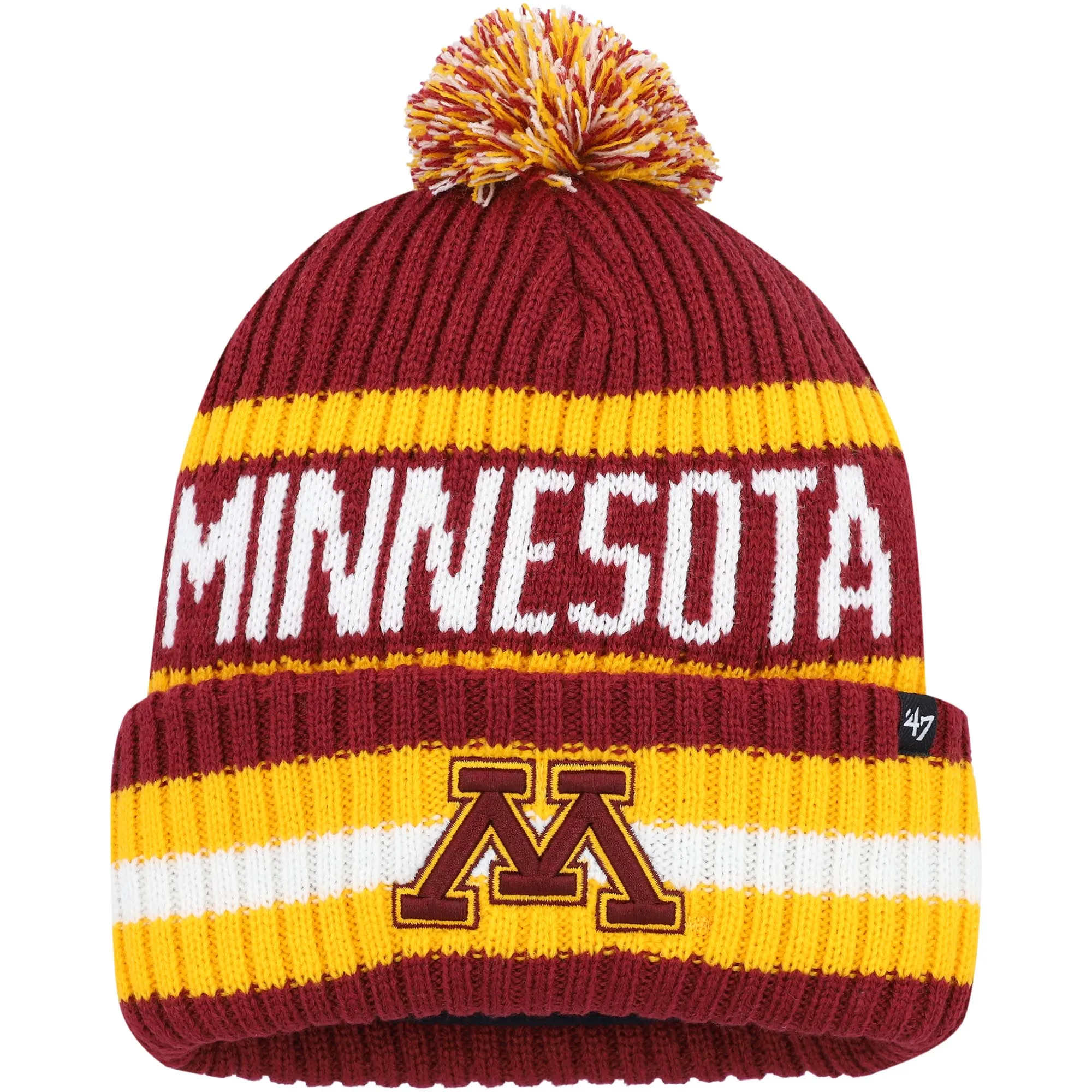 '47 Minnesota Golden Gophers Maroon Bering Cuffed Knit Hat with Pom