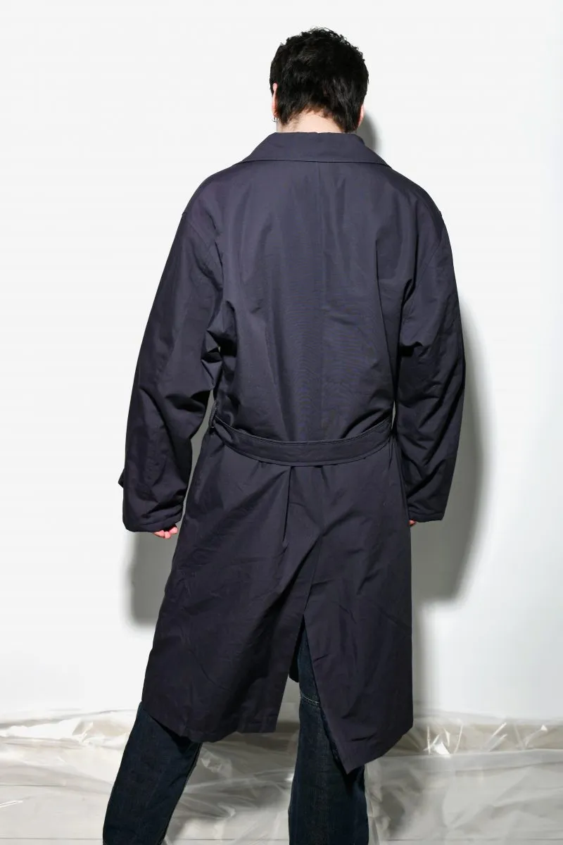 90s vintage detective trench coat mens blue