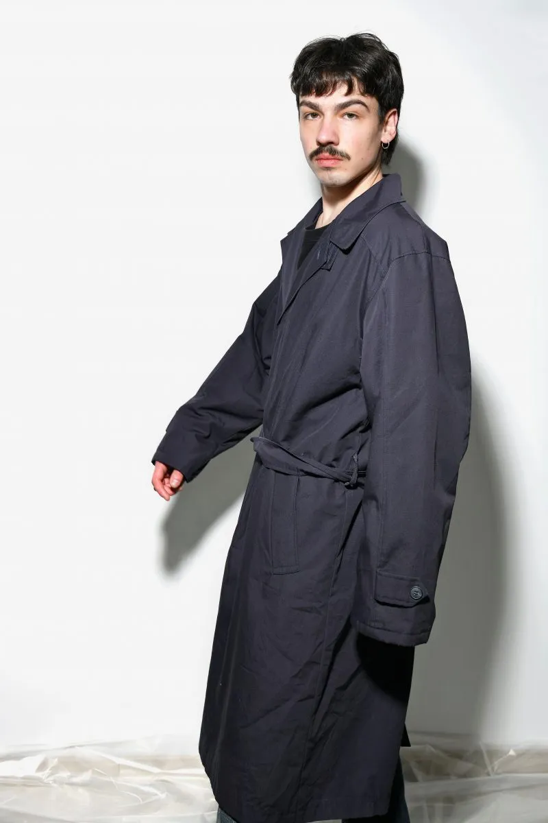 90s vintage detective trench coat mens blue