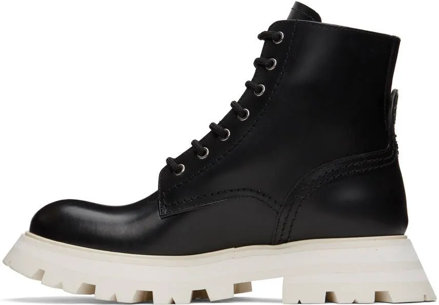 Alexander McQueen Black Leather Boots