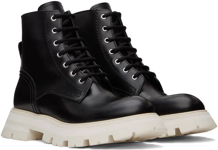 Alexander McQueen Black Leather Boots