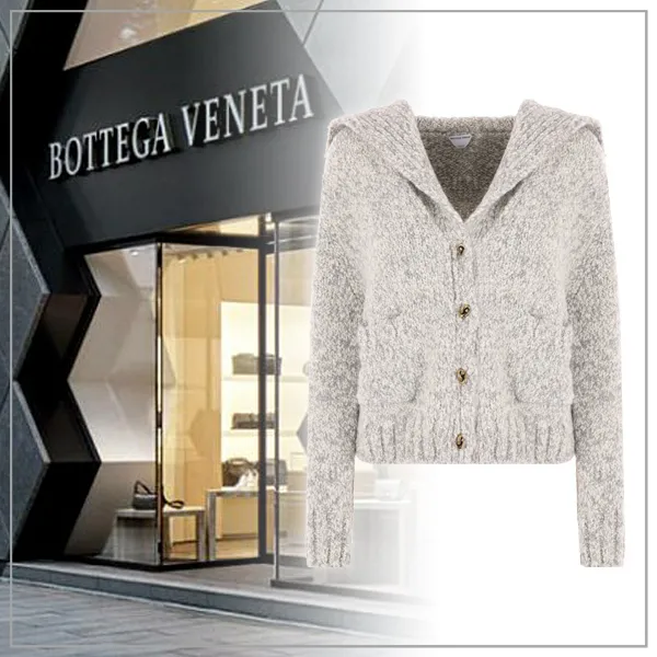 Alpaca cardigan with knot buttons by Bottega Veneta