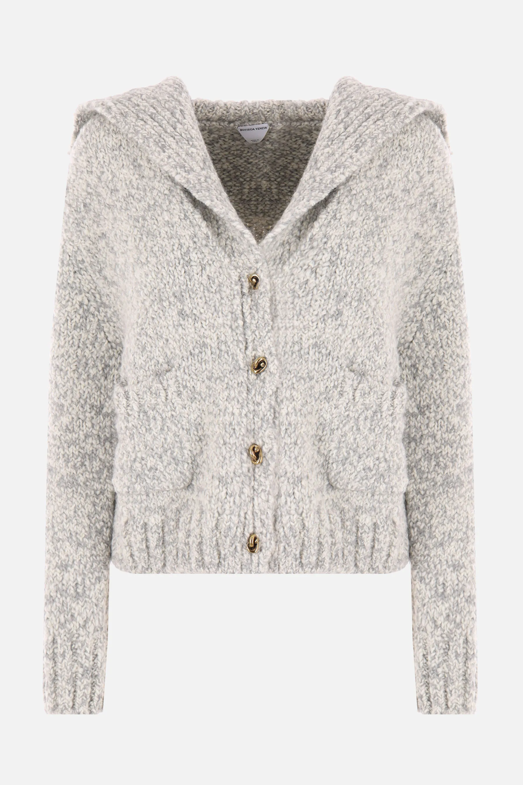 Alpaca cardigan with knot buttons by Bottega Veneta