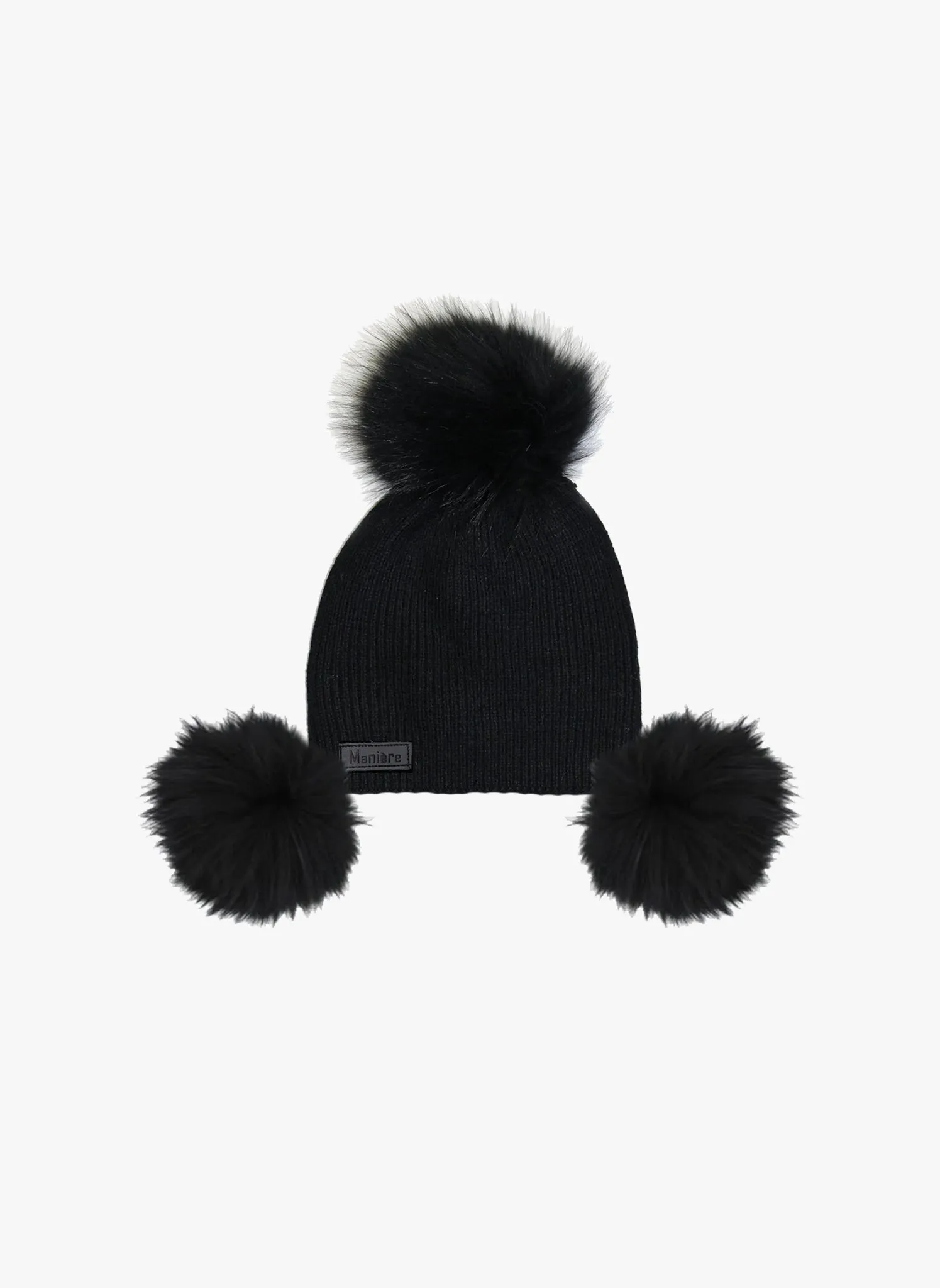 Alyss Black Triple Pom Pom Hat - Shop Now!