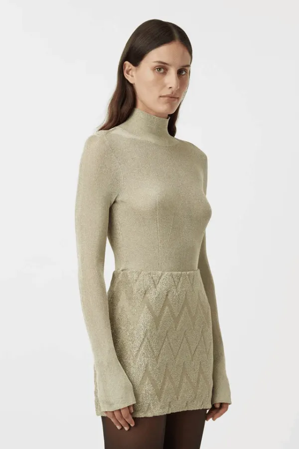 Aretz Champagne Turtleneck