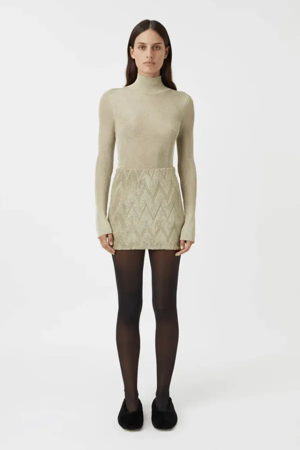 Aretz Champagne Turtleneck