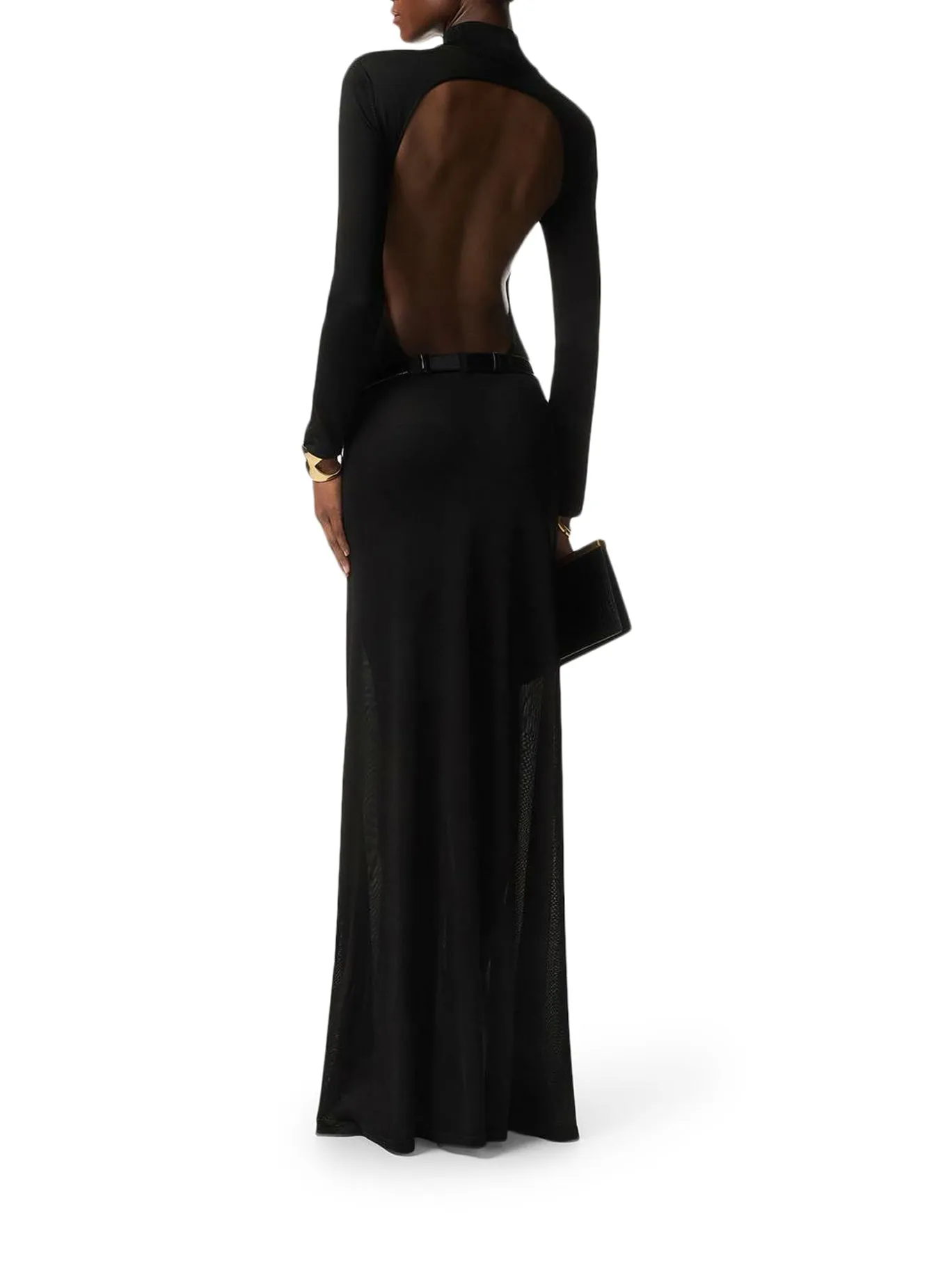 Backless Knit Evening Dress