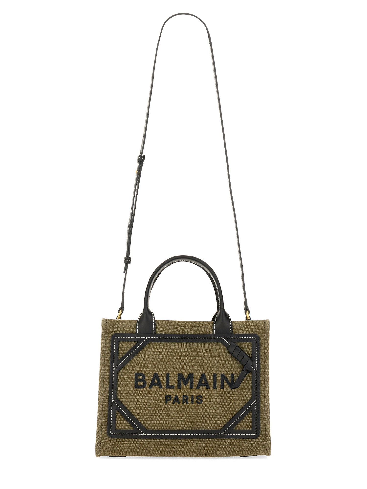 BALMAIN    B-ARMY COTTON CANVAS SHOPPER BAG