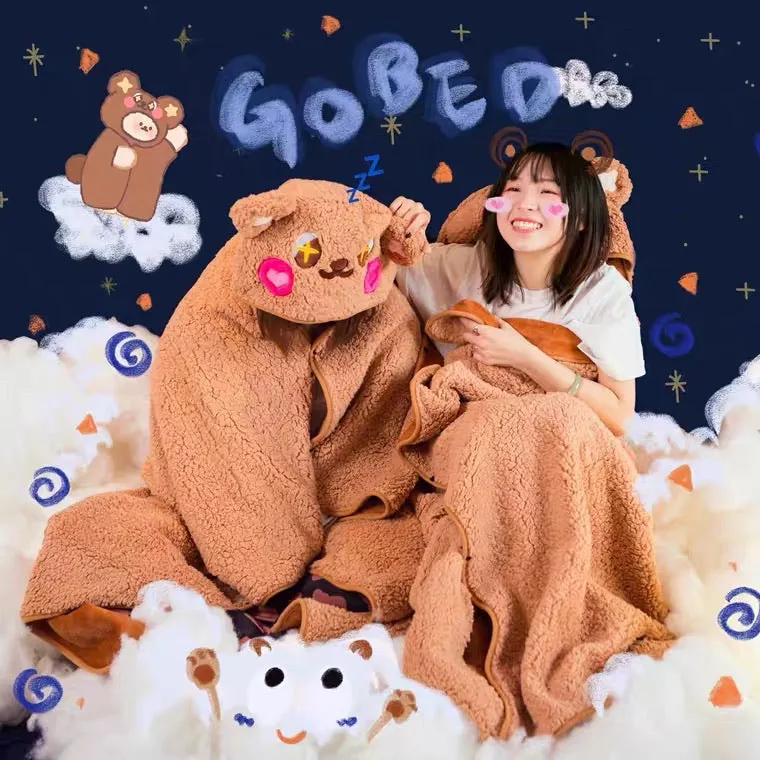 bed bear blanket cape 165x165cm