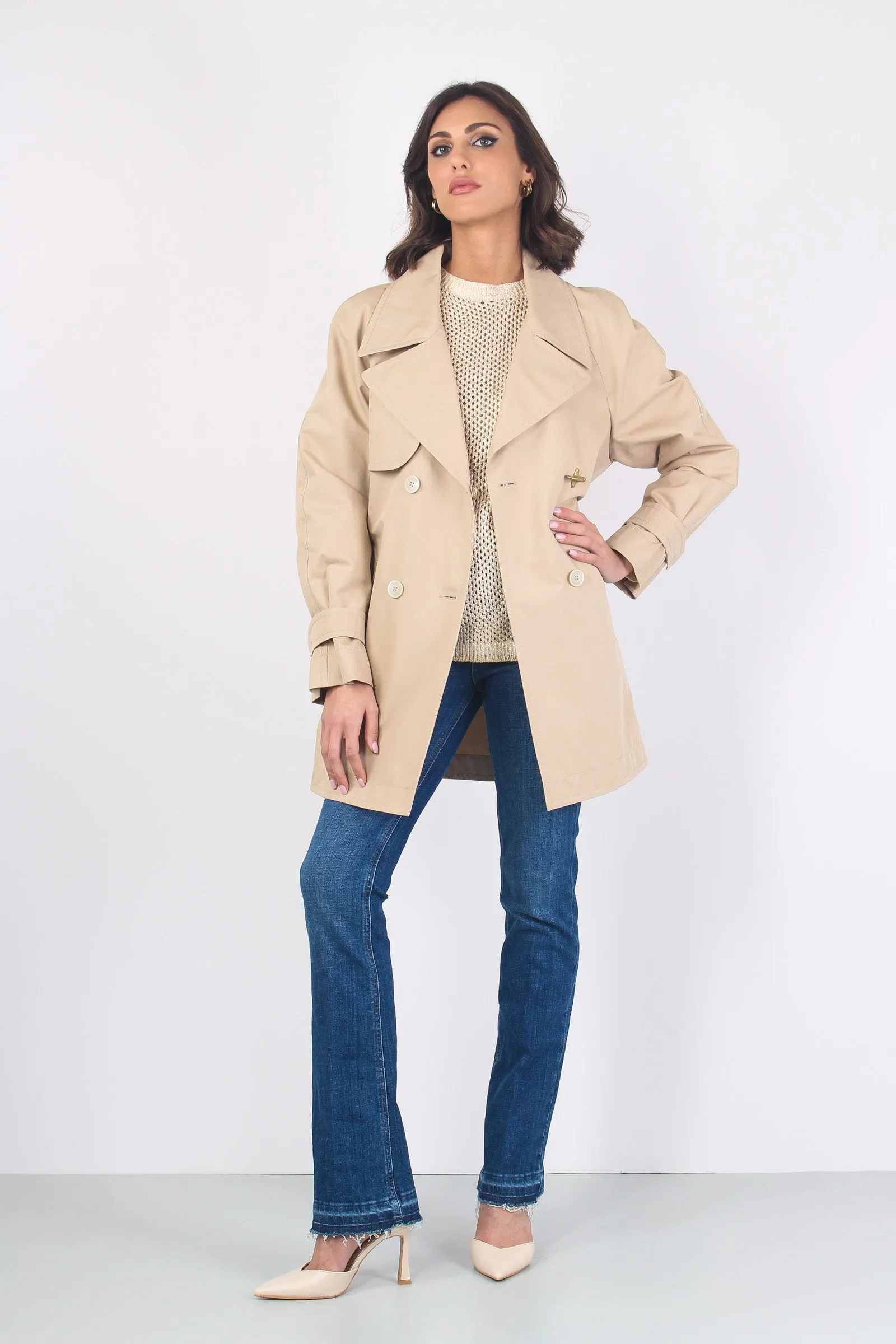 Beige Jacqueline Peacoat