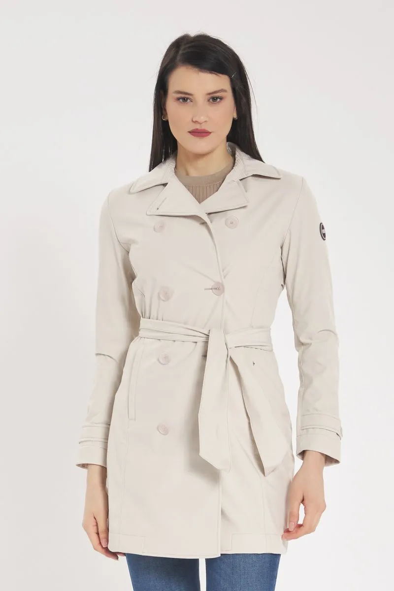 Beige trench coat