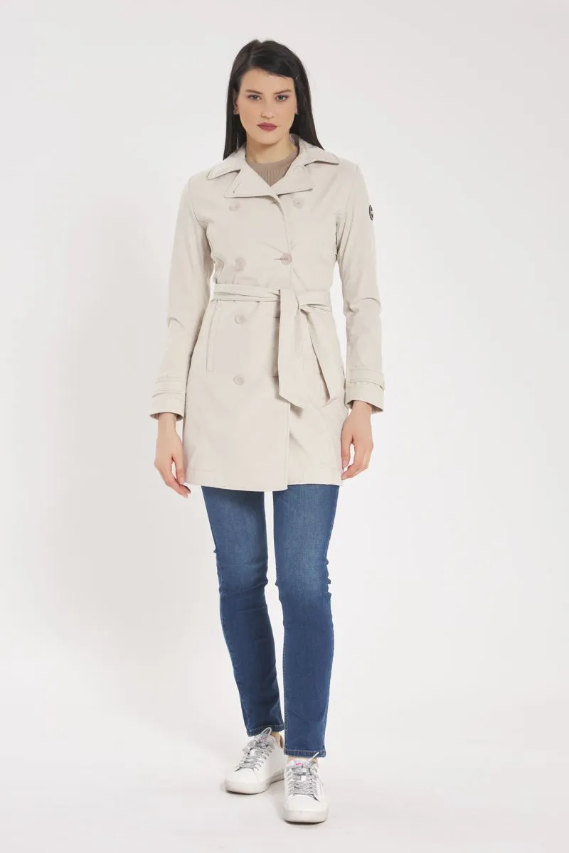 Beige trench coat