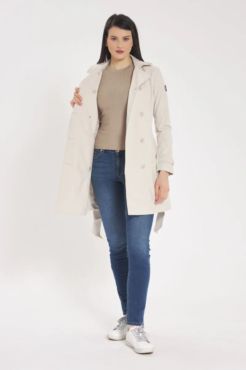 Beige trench coat