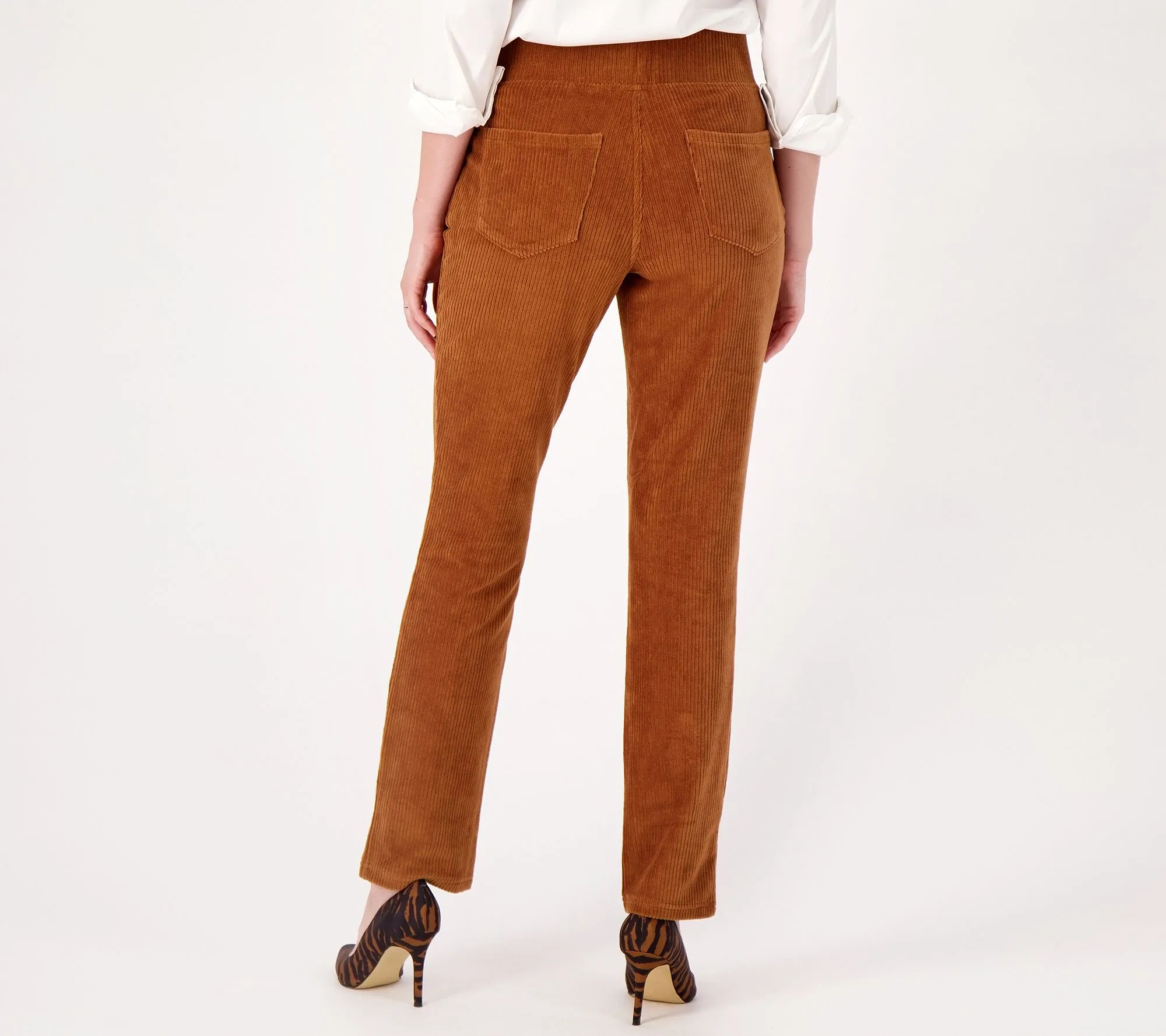 Belle by Kim Gravel Petite Knit Corduroy Pants