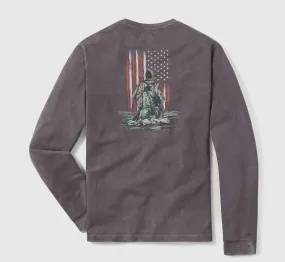 Birdshot USA Long Sleeve Tee - Charcoal Washed