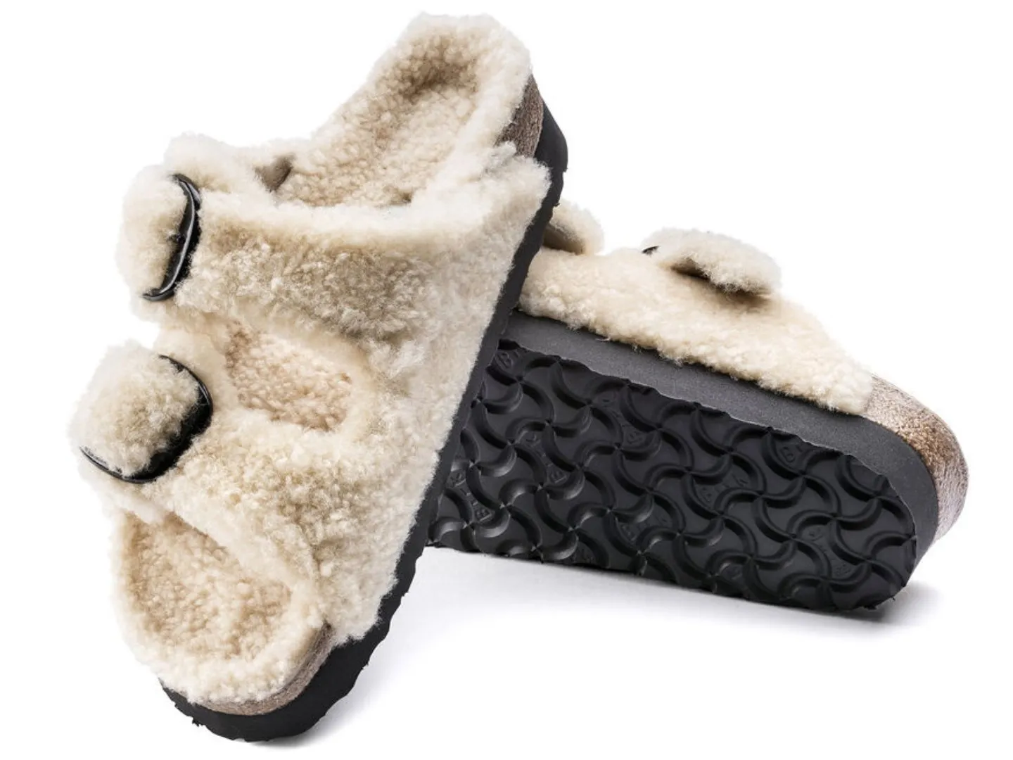 Birkenstock Arizona Platform Big Buckle Teddy Eggshell Shearling - Shop Online Now