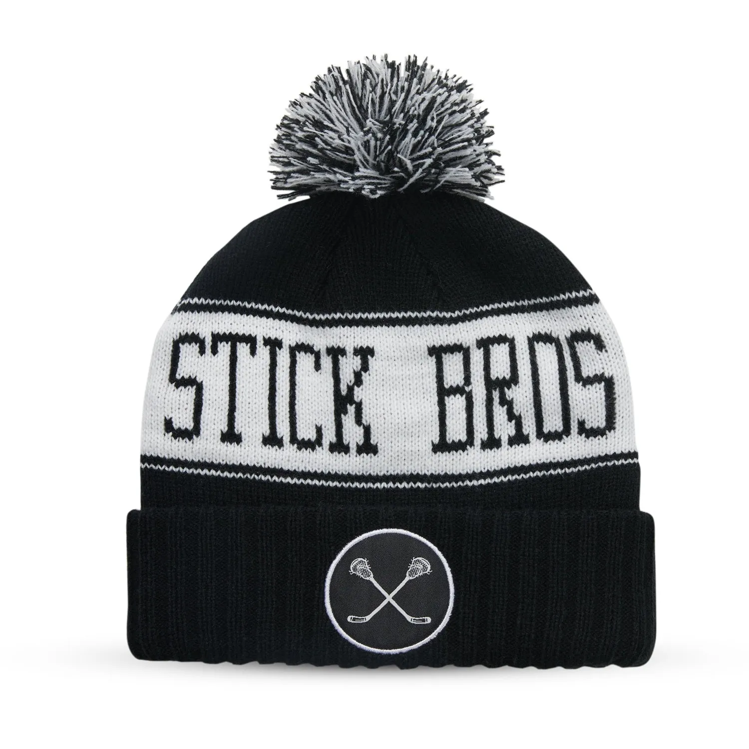 Black and White Knit Hat by Stick Bros