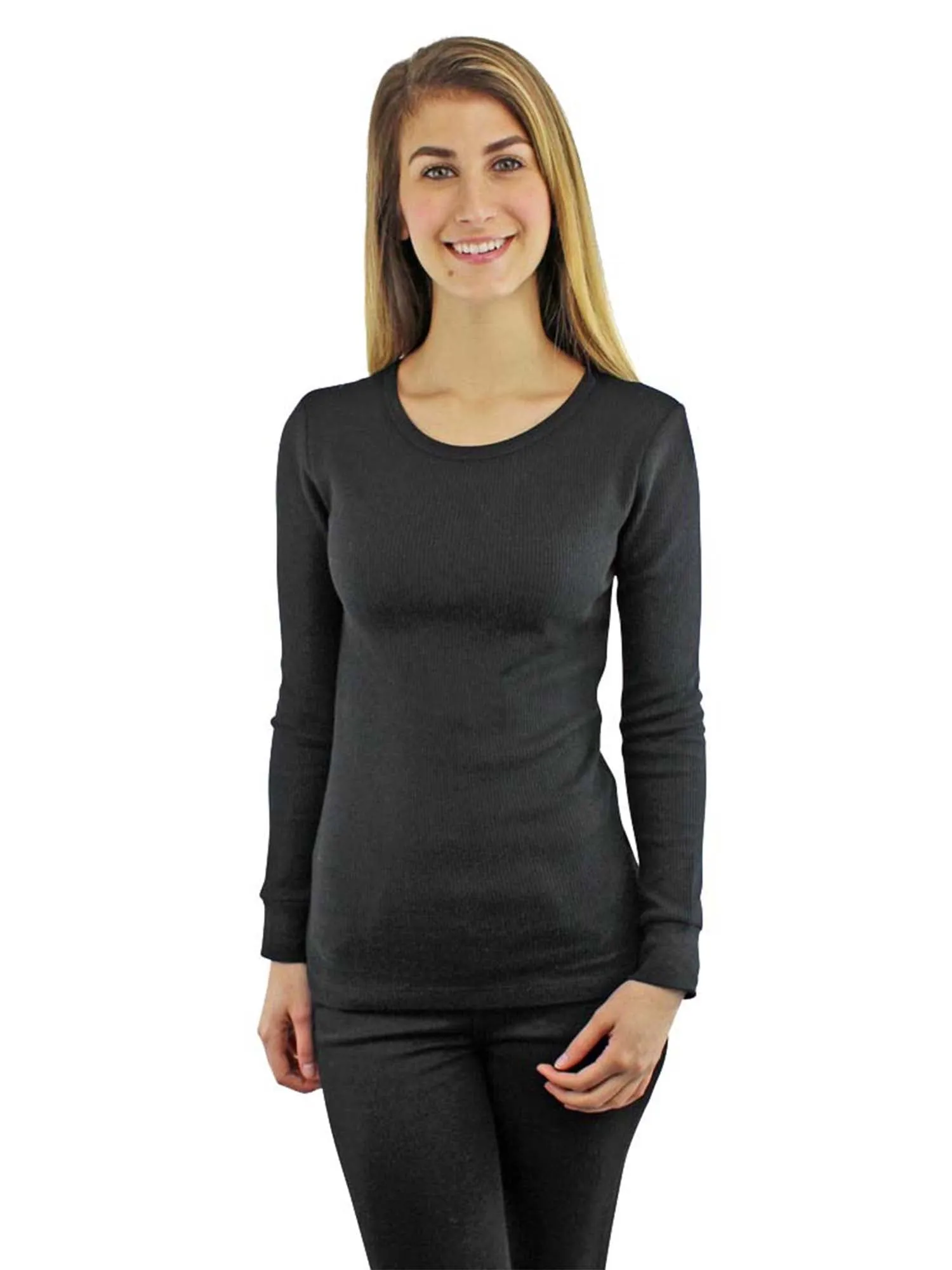 Black Cozy Long Sleeve Thermal Shirt Size Small