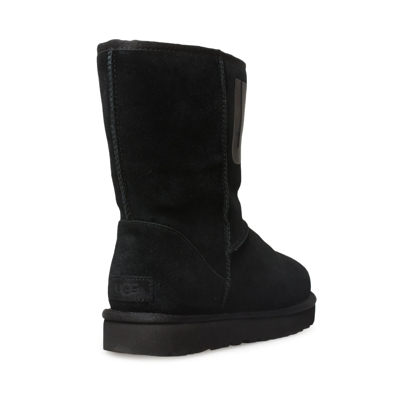 Black Women's UGG Classic Short Boots with Rubber Logo