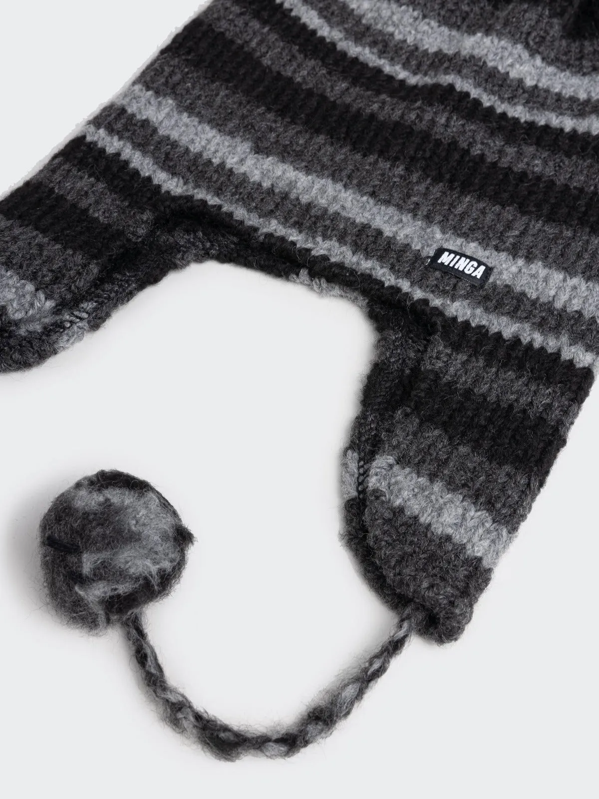 Blaire Stripes Tie Knit Hat - Google SEO Result: Striped Knit Hat with Tie