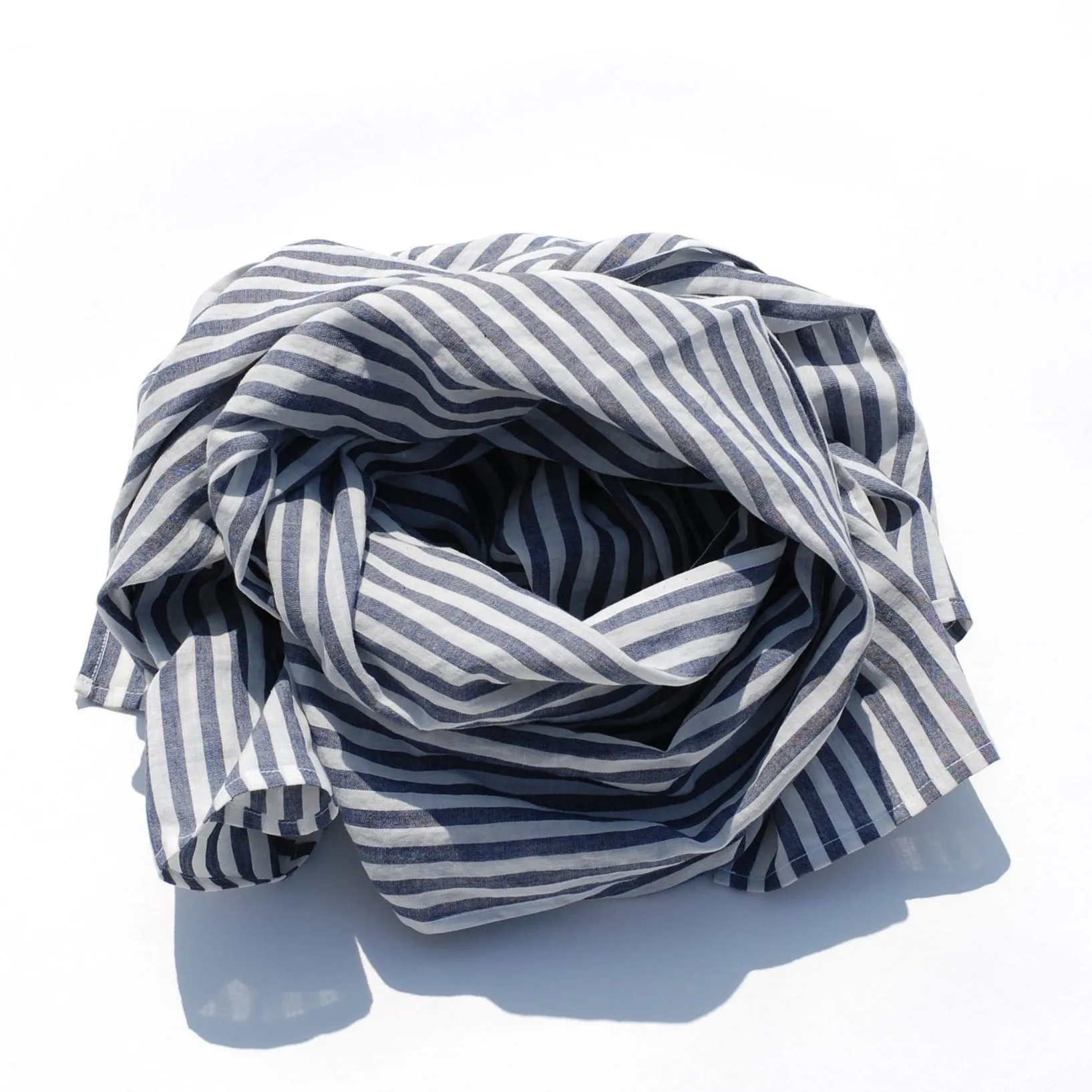 Blue and White Striped Scarf