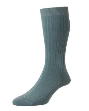 Blue Laburnum Wool Midcalf Socks