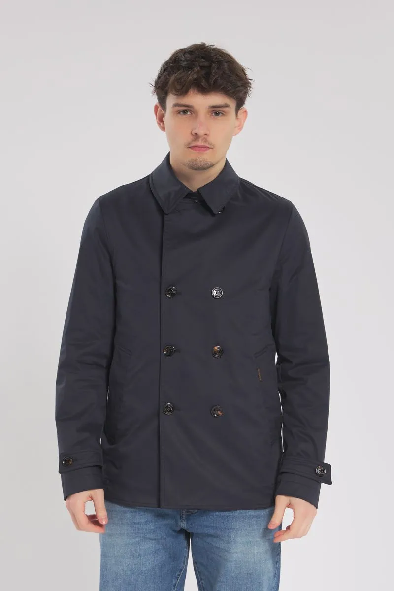 Blue Men's Trench Coat