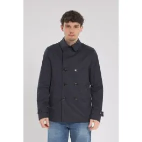 Blue Men's Trench Coat