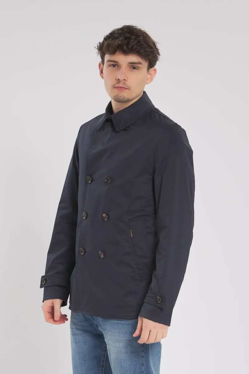 Blue Men's Trench Coat