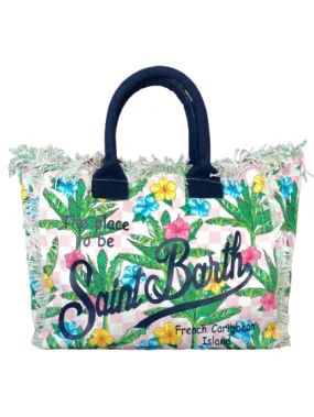 BORSA IN CANVAS FANTASIA TROPICAL CON LOGO