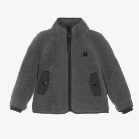 Boys Grey Sherpa Fleece Jacket