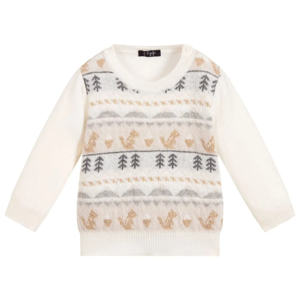 Boys Ivory Wool Sweater