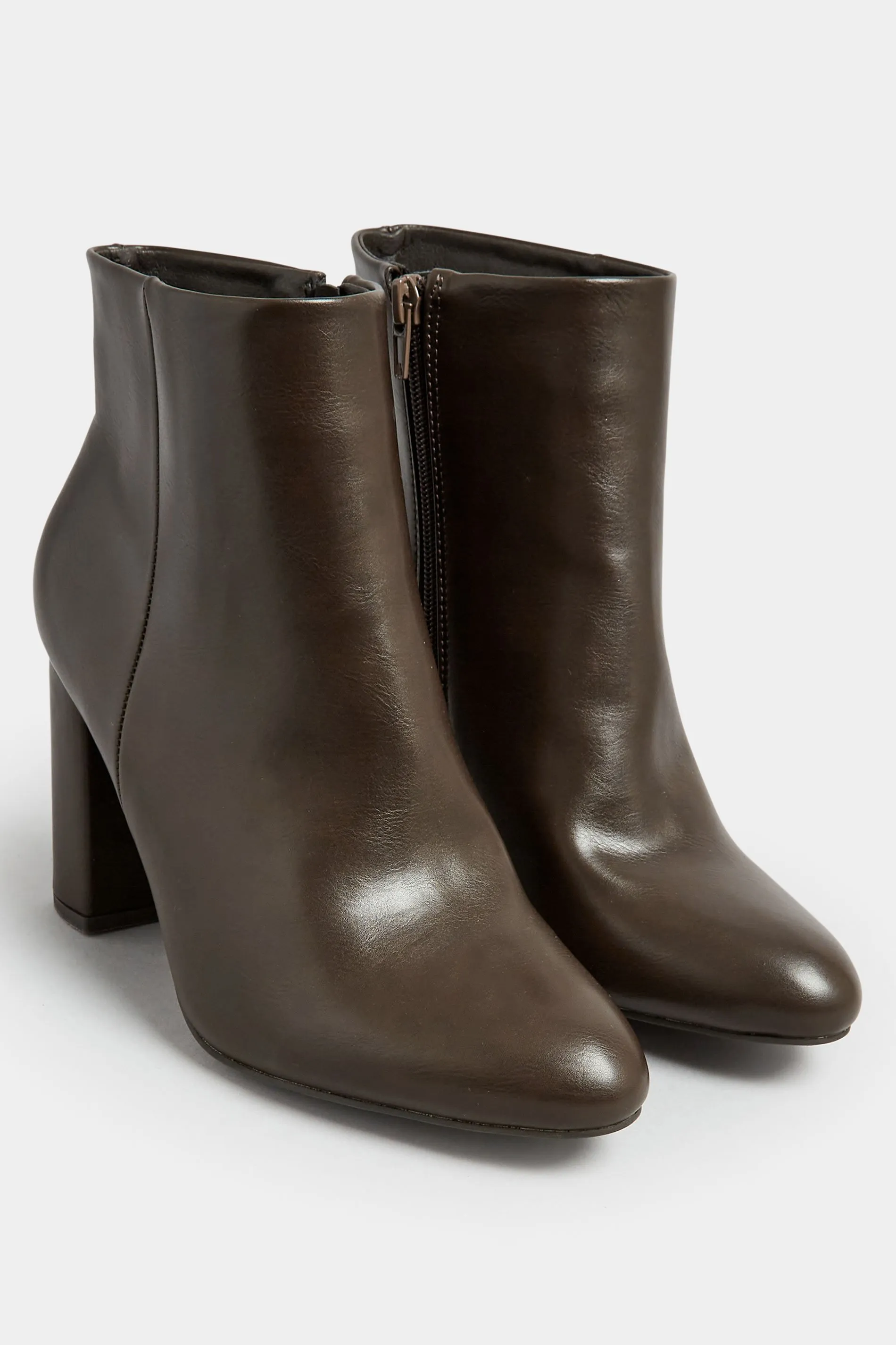 Brown Heeled Ankle Boots - Extra Wide EEE Fit - Limited Collection