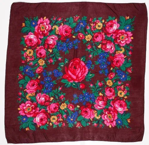 Burgundy Floral Scarf