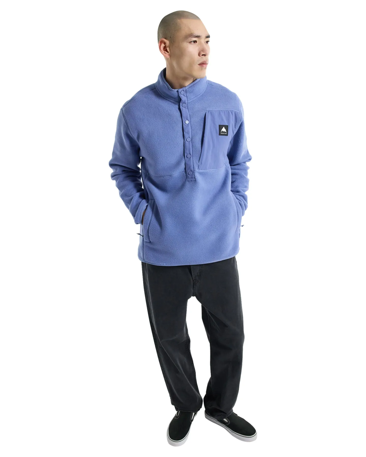 burton men's cinder fleece pullover slate blue