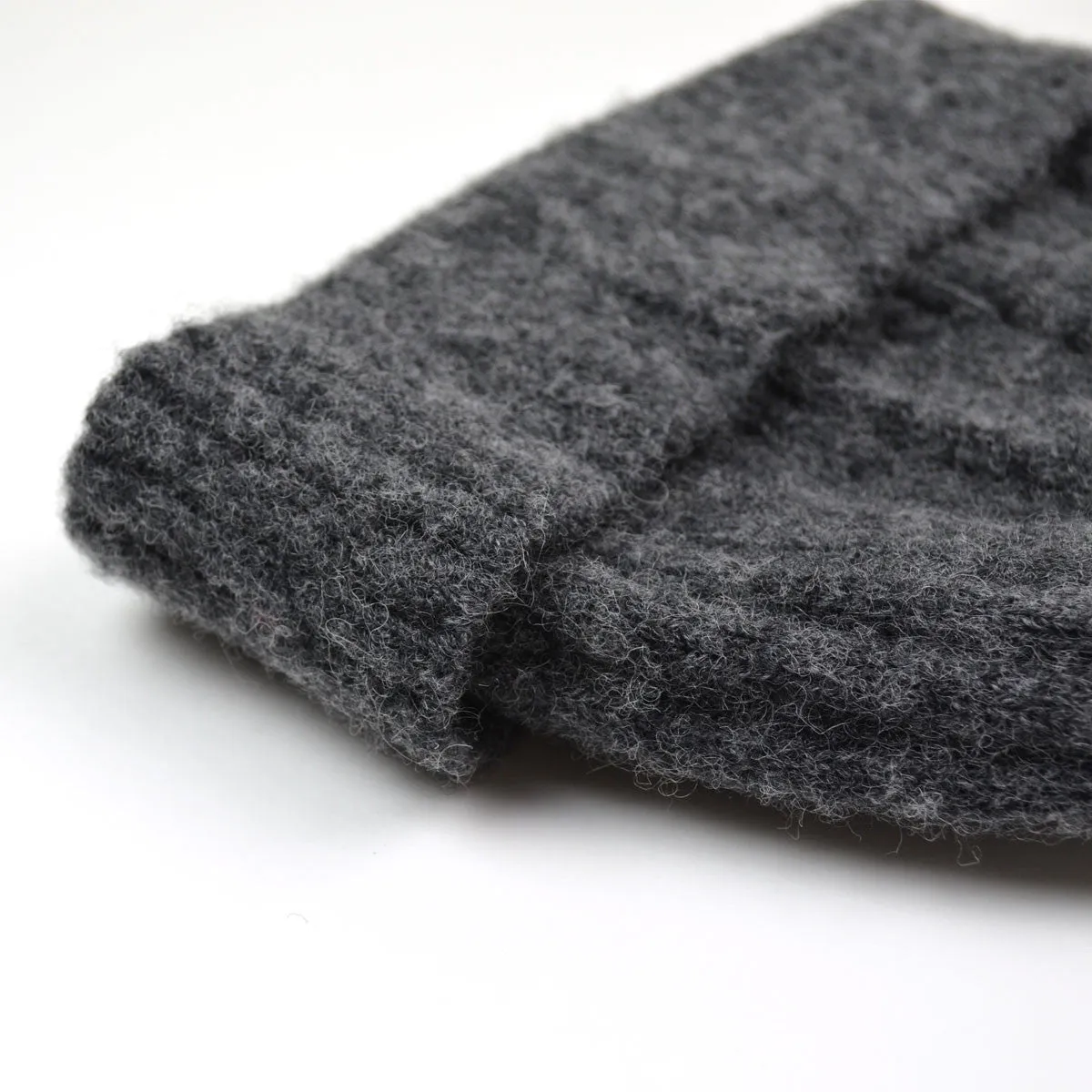 Cable knit Shaggy Dog Beanie in Grey