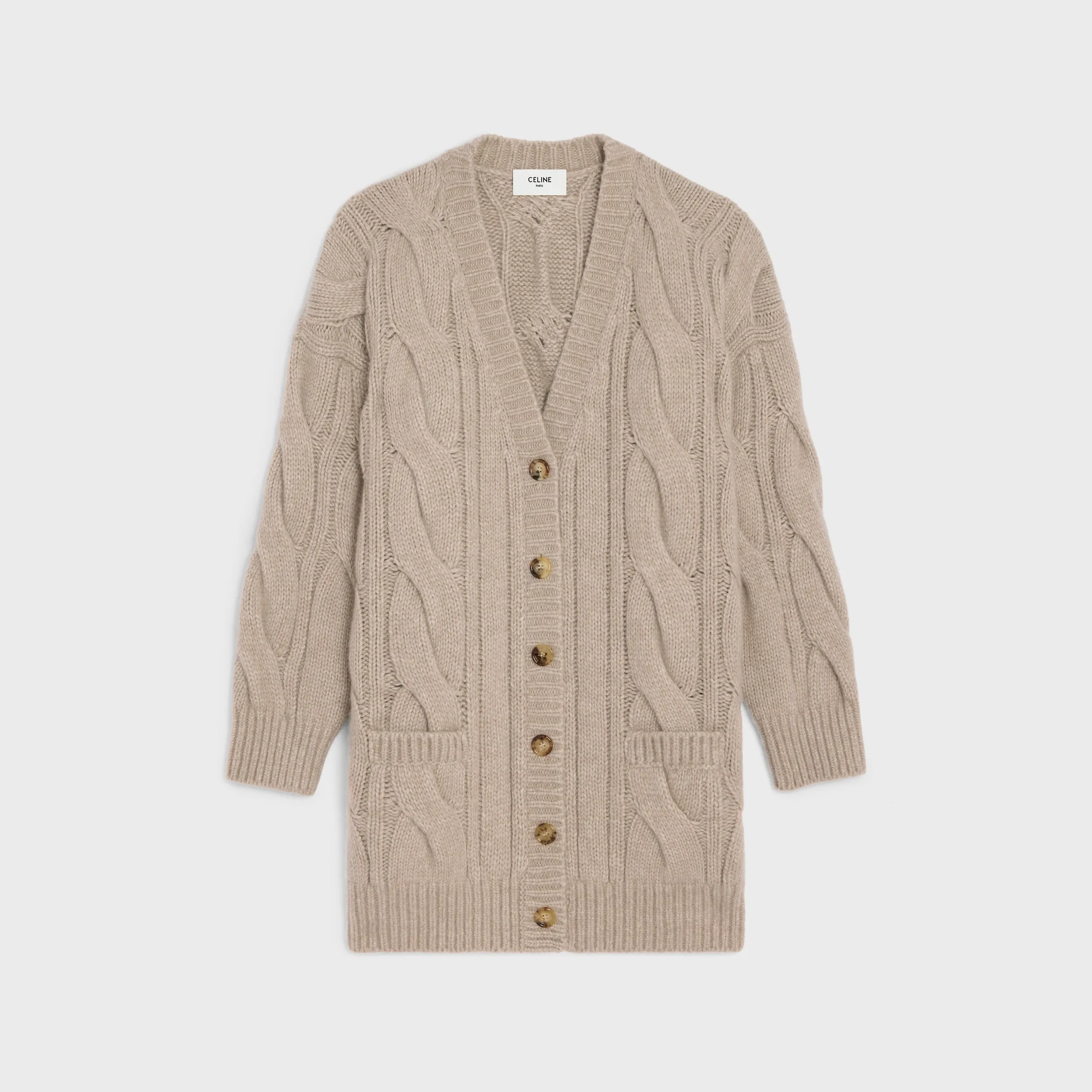 CELINE Long Cable-Knit Cardigan 2AJ36086U.03SD