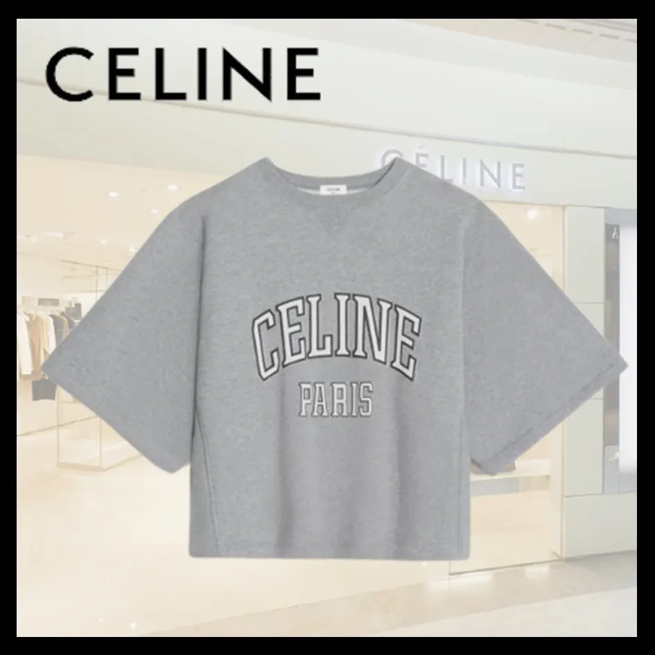 Celine Paris Loose Cotton Fleece Sweatshirt - Shop Now!