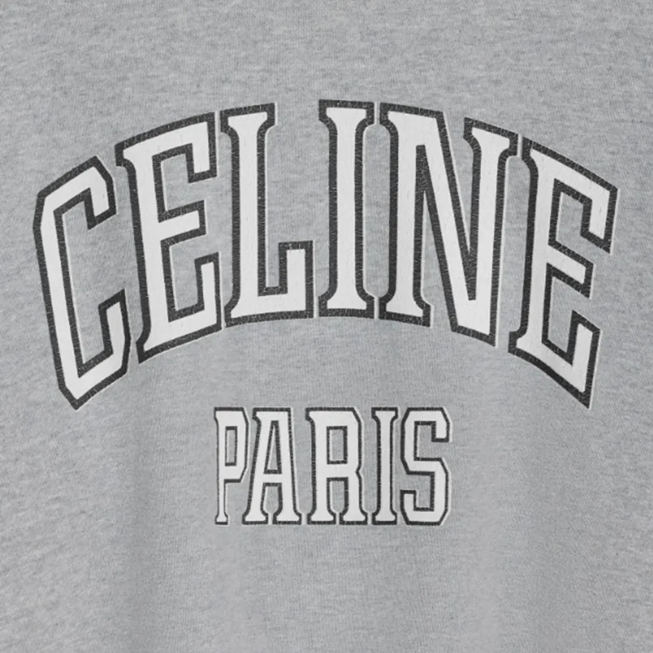 Celine Paris Loose Cotton Fleece Sweatshirt - Shop Now!