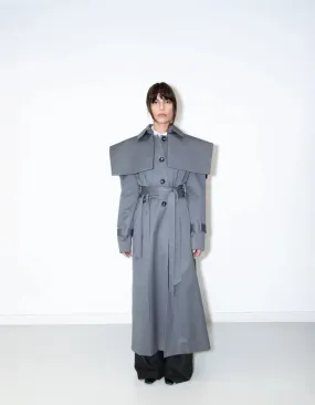 CETA Cape Trench Coat - Grey