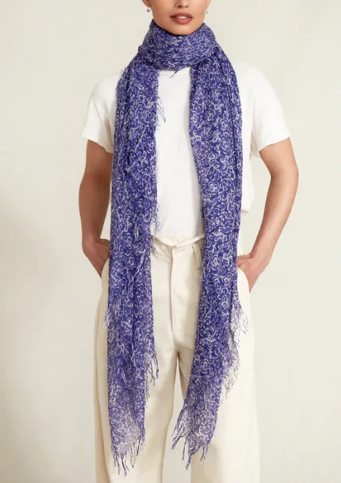 Chan Luu printed floral scarf