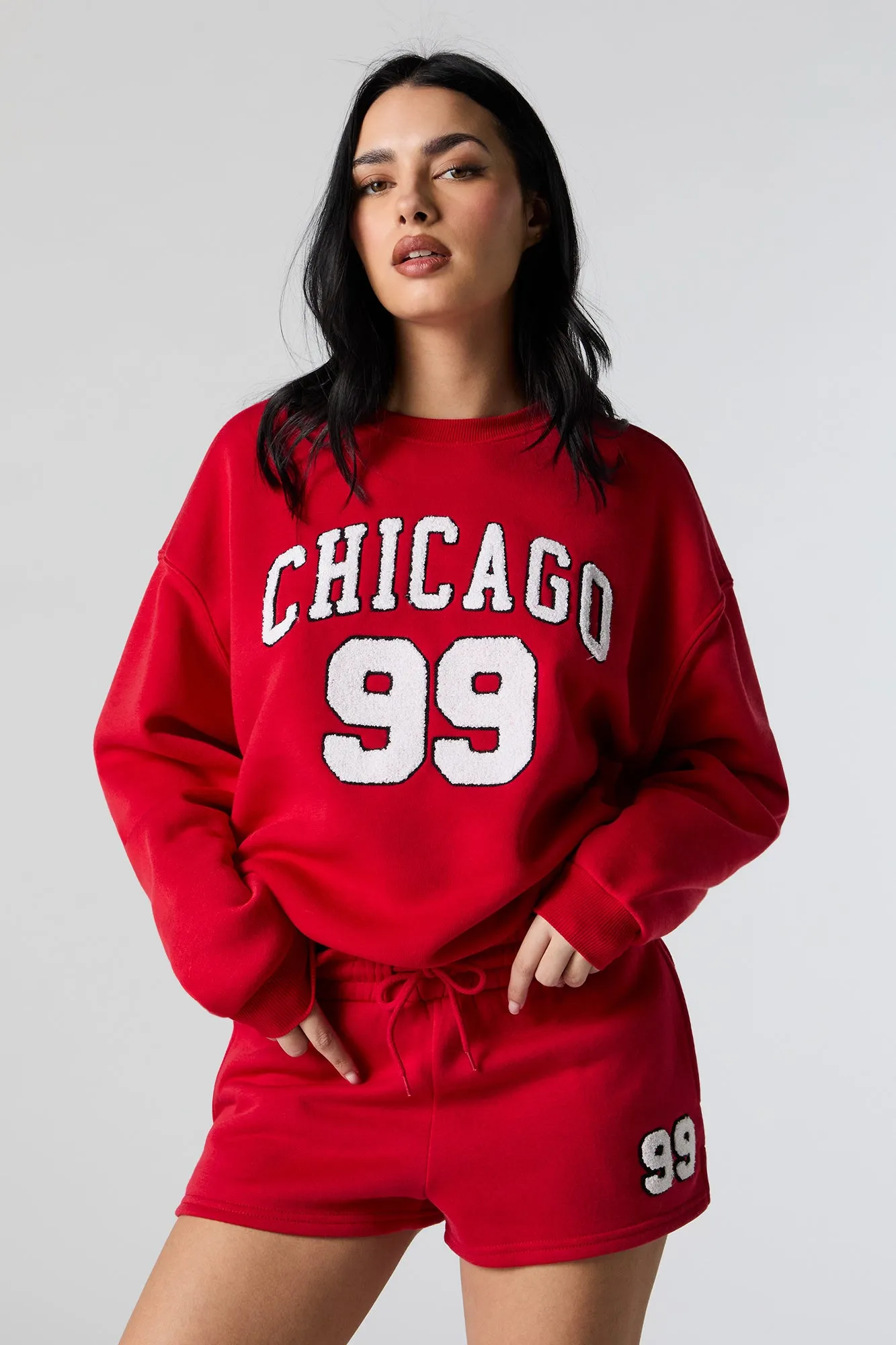 Chicago Chenille Embroidered Fleece Crewneck Sweatshirt