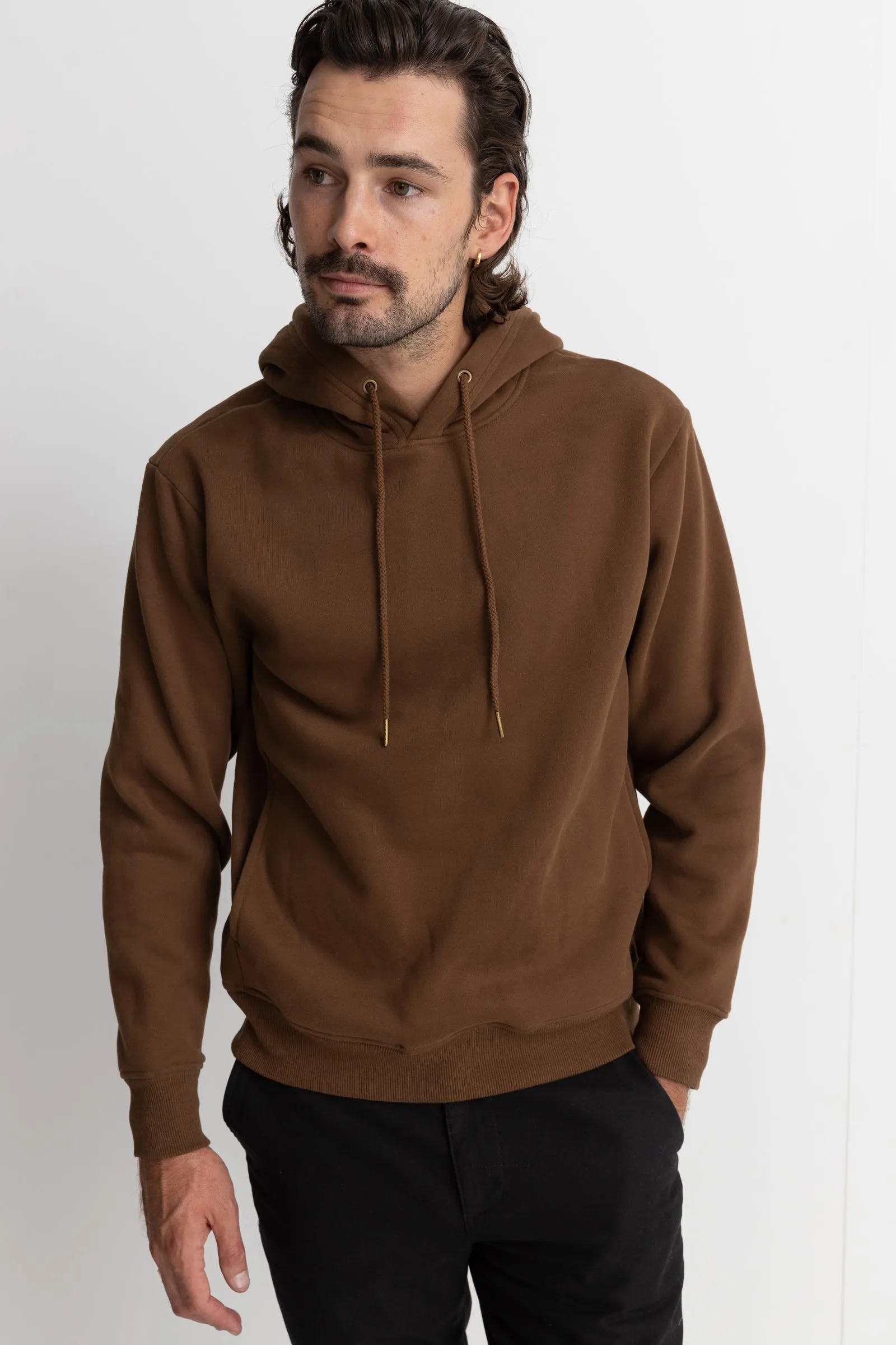 Classic Chocolate Fleece Hood for Maximum Warmth and Style.