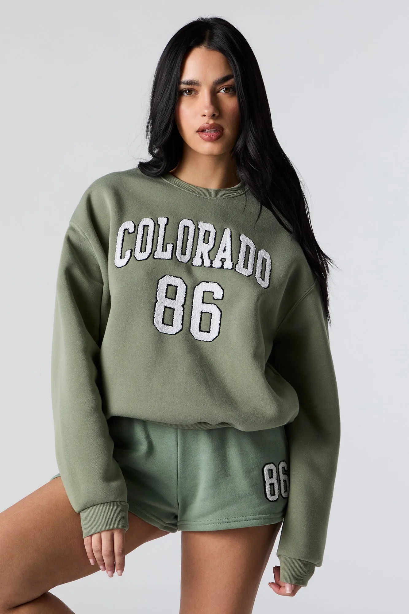 Colorado Embroidered Chenille Fleece Sweatshirt