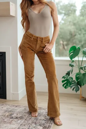 Cordelia Camel Corduroy Bootcut Pants