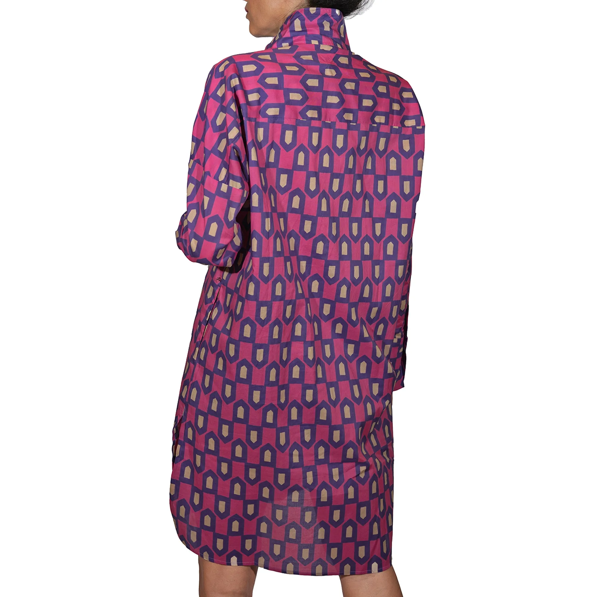 Cotton Trench Dress Purple - Shop Now!