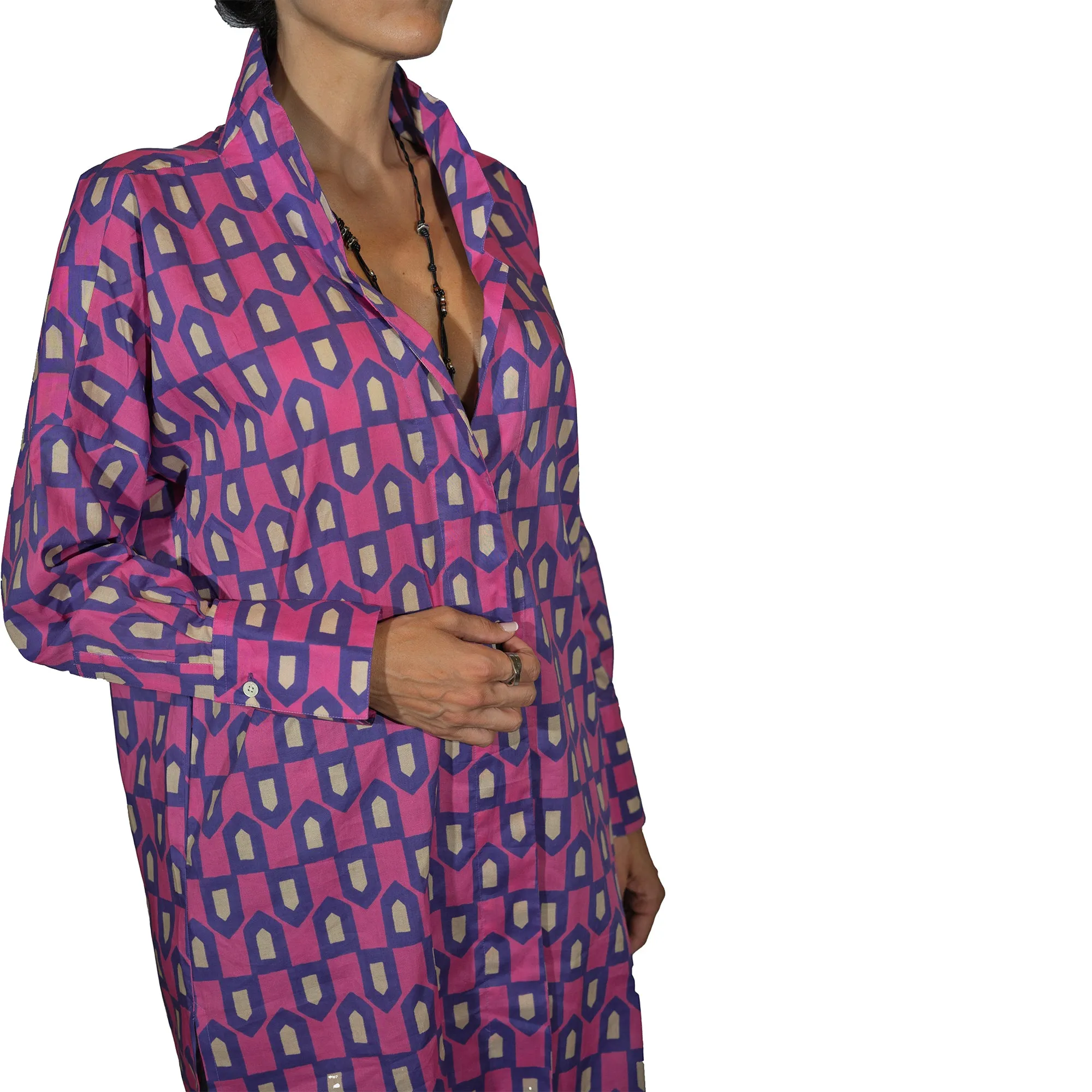 Cotton Trench Dress Purple - Shop Now!